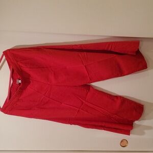Loose Red Linen Pants